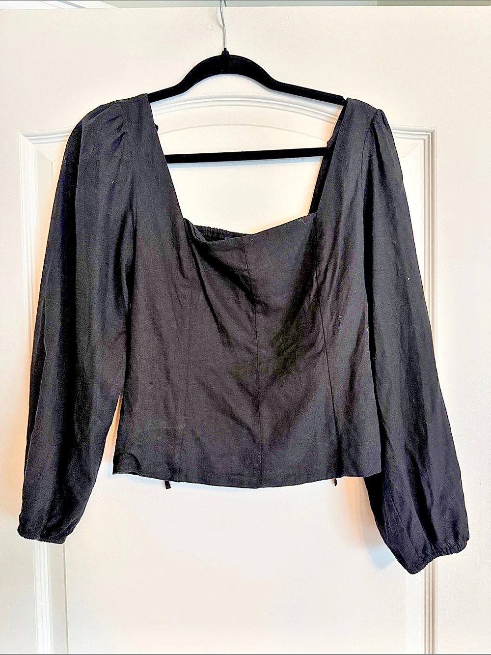 Black Puff Sleeve Blouse Like New
